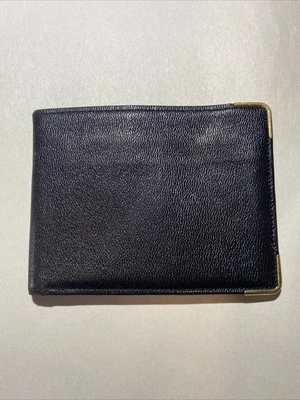$199.99 • Buy VTG Mark Cross Black Leather & 14k Gold Corners  Wallet EUC