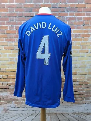 Chelsea 2010/11 Home Adidas Long Sleeve Football Shirt David Luiz #4 • £59