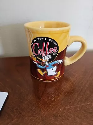 Disney Parks Coffee Mug Donald Duck Mickey's Really Swell Coffee Yellow • $20