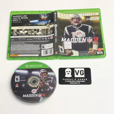 Xbox One - Madden NFL 18 G.O.A.T. Edition NO DLC Microsoft Xbox One W/ Case #111 • $6.89