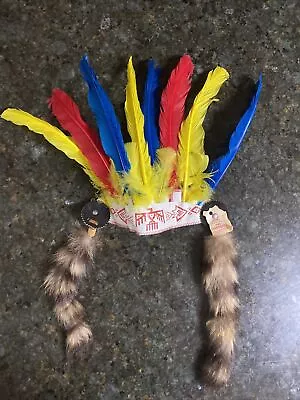 VTG 60s Native American Reservation Cherokee Handmade Indian Head Dress Souvenir • $25.56