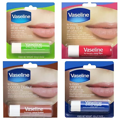 Vaseline Lip Therapy Balm 4 PC Combo Set (Original Aloe VeraCocoa ButterRosy) • $9.92