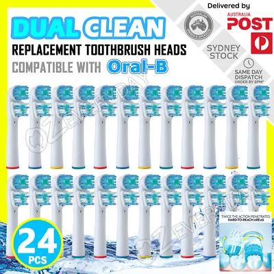 $28.90 • Buy DUAL CLEAN Oral-B Electric Toothbrush Compatible Replacement Brush Heads 24pcs