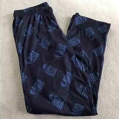 Official NBA Apparel Lounge Pants Men Size M Medium Pajama Polyester  Sleep Blue • $9.74