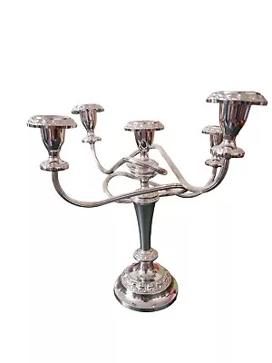 IANTHE England Silver Plated 5 Arm Candlestick Holder Candelabra  • £39.99