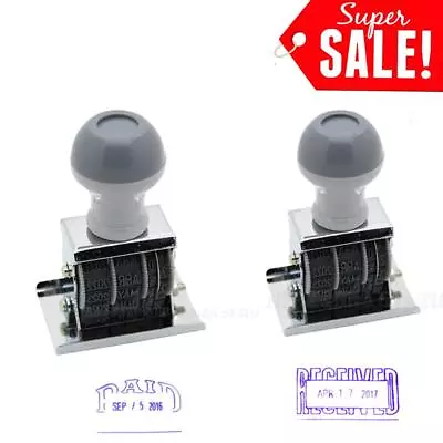 $170.99 • Buy Received & Paid Rubber Manual Set Date Stamp For Business Office Used 1 3/4 Inch