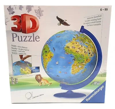$16 • Buy Ravensburger Educational Childrens 3D Globe Earth Puzzle 180 Pieces Rotates NEW