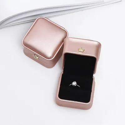 PU Leather Ring Box Jewelry Display Box Gift Case Wedding Proposal Engagement  • $15.29