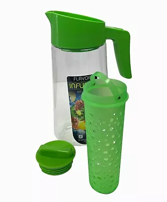 TRITAN Flavor Fruit Infuser Cold Water Ice Tea Pitcher BPA Free Large GREEN New • $25.97