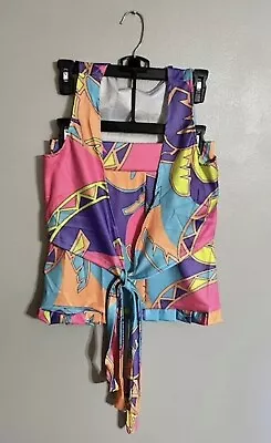 Women's Multi-color Floral 2 Piece Crop Top And Skirt Set • $20