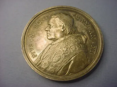 Italy Papal Medal Pius X An XI = 1914 Silver Original Toning #74247 • $195