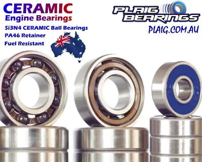 Nitro Engine Bearings Kits - Front & Rear Crank Bearings - Ceramic Hybrid Steel • $12.81