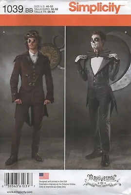 Simplicity Sewing Pattern 1039 Mens Cosplay Steampunk Costumes Bat Size 46 -52  • £10.95