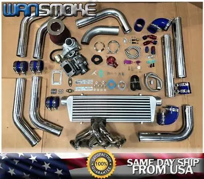 90-99 Eclipse Talon 1G 2G DSM 4G63 T3T4 .63 Turbo Kit SS Manifold Intercooler B • $688.99