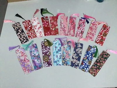 Japanese Fabric Book Marks Flowery Designs Style Fabricteachers Gift Handmade • £2.99