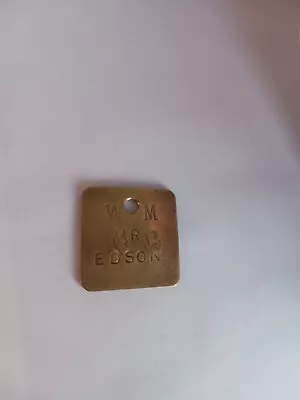 Colliery Pit Check Named Brass Mining Marked W. M. Mr Edson 54 • £5