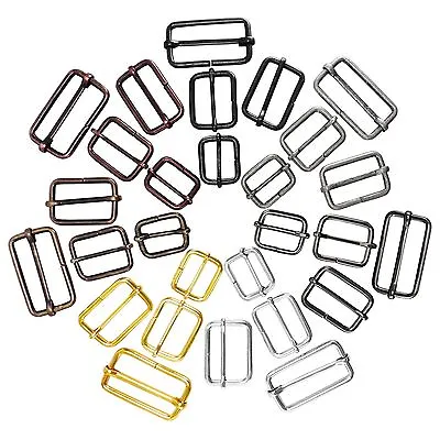 Metal Slider Buckle Webbing Tri-Bar Adjusters Belt Straps 20 25 30 35 40 Mm • £43.80