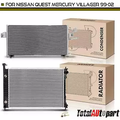 Radiator & AC Condenser Cooling Kit For Nissan Quest Mercury Villager 99-02 3.3L • $195.99