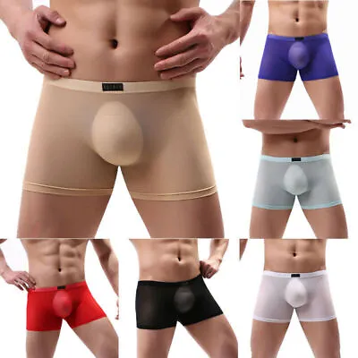 £5.63 • Buy UK Men Summer Mesh Sheer Sexy Briefs Boxer Shorts See Through Panties Underpants