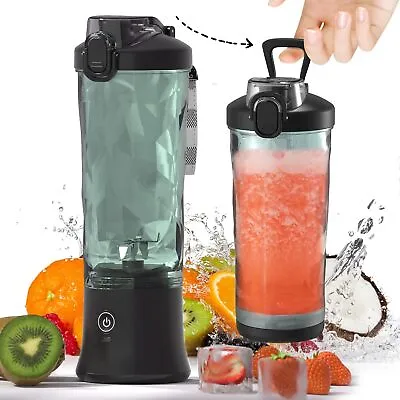 600ML Portable Mini Blender USB Rechargeable Juicer Cup Bottle Smoothie Maker • £19.89