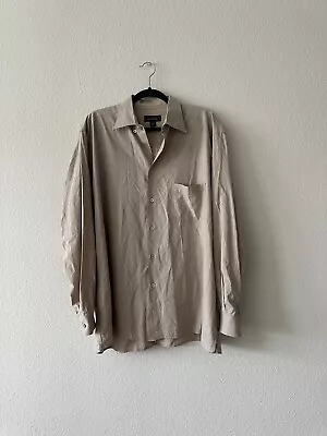 Ermenegildo Zegna Button Up Beige Shirt Mens Long Sleeve XXL • $30