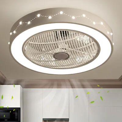 22''Modern Ceiling Fan W/Remote Control&Dimmable LED Light Flush Mount Chandelie • $46.55