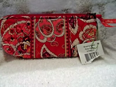 Vera Bradley Brush And Pencil Case In Rosy Posies Pattern  • $17.50