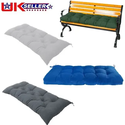 Garden Lounger Bench Patio Pad Seat Pads Chair Cotton Cushion Swing 2 3 Seater • £11.19