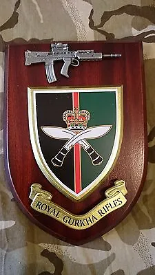 Royal Gurkha Rifles Military Wall Plaque + Pewter SA80 • £29.99