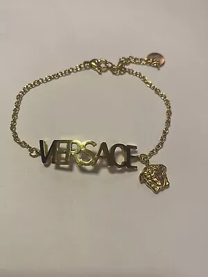 Versace Signature Bracelet With Pendant Head Charm/ Adjustable 7”-8” • $103