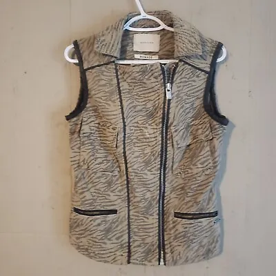 Maison Scotch Nomade Print Zip Up Vest Size 1 Small • $59.99