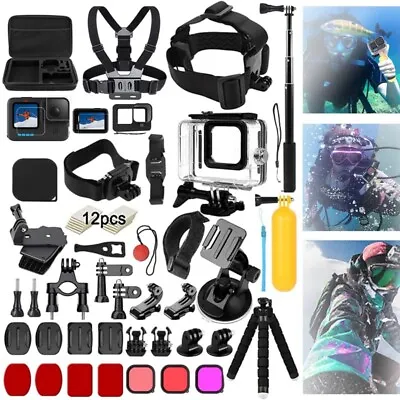 Camera Mount Accessories Bundle Kit With Storage Box For Hero Black 12 11 10 9 • $70.88