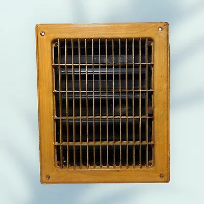 Vintage MCM Iron Heating Grate Cover Vent Register Wood Grain Painted 12 X 9.75” • $42.49