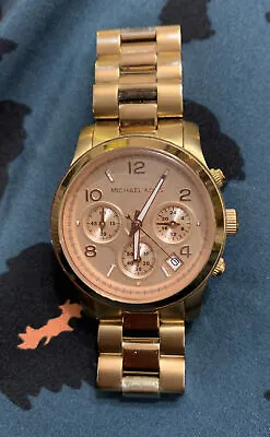 Authentic Michael Kors Ladies Chronograph Bracelet Watch Rose Gold MK5128 • £45