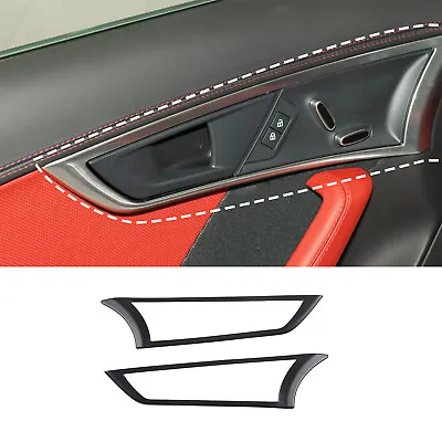 Matte Black Interior Door Handle Frame Trim Cover Fits 2013-2024 Jaguar F-TYPE • $59.99
