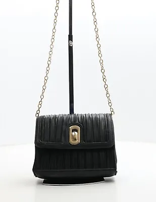 Matalan Womens Black PVC Shoulder Bag Size Small • £5