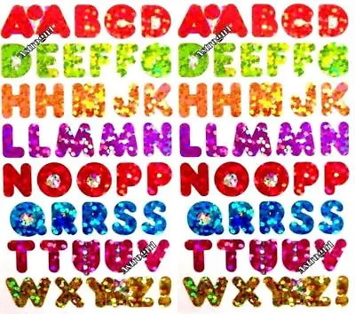 ~ Sparkle Rainbow Alphabet Uppercase ABC Letter Hambly Studio Glitter Stickers ~ • $2.50