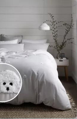 £34 • Buy NEXT Grey Tufted Dogs Single Bed Duvet Set 100% Cotton BNIP RRP £45