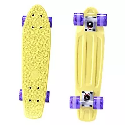 Mini Cruiser Skateboard For Kids Beginners And Adults - Yellow / Purple • $49.45