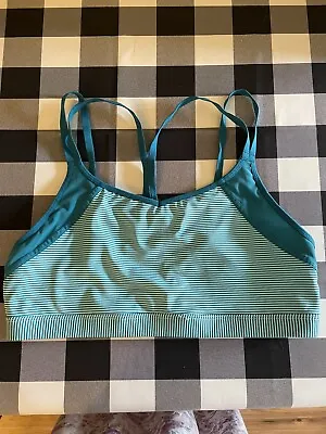 Champion C9 Sport Bra XL Duo Dry Fitness Exercise Teal & White Strappy Stretch • $9
