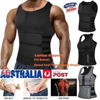 $27.79 • Buy Men's Sports Sauna Suits Sweat Vest Body Shaper Gym Thermo Weight Loss Tank Tops