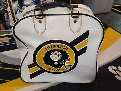 Vintage  NFL Pittsburgh Steelers 1 Ball Bowling Bag Nice Shape • $49.99
