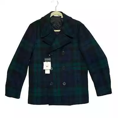 Uniqlo JW Anderson Tartan Plaid Wool Peacoat NWT Men's Sz XS Green Blue Lined • $149.99