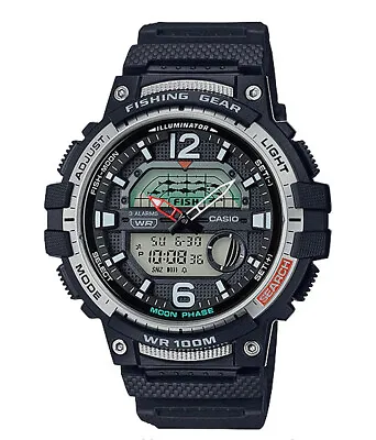 Casio Fishing Gear Men's Quartz Black Resin Band 45mm Watch WSC1250H-1AV • $37.99