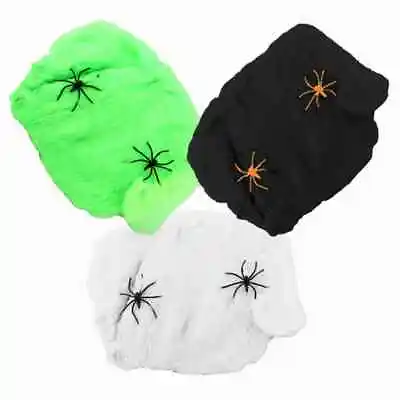 Xl Halloween Decoration Spider Web Spiders Stretchable Cobweb Fancy Dress • £2.79