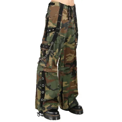 Jungleland Camo Gothic Pant Men Camouflage Goth Pants Black Bondage Trouser Sale • $66.49