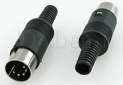 10pcs 180 Degree 5 Pin Din Plug Connector 15-0274 • $17