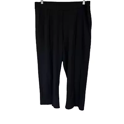 Vince Camuto Women's Pull-on Crepe Ponte Front Slit Pant Rich Black Size 10 • $25