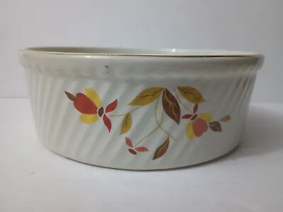 Vintage Hall Autumn Leaf Jewel Tea Mary Dunbar French Baker Casserole Gold Trim • $10