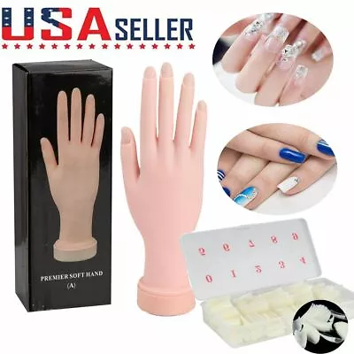 Nail Art Training Hand Flexible Movable Fake Hand Manicure Practice  Nail Tips • $10.73